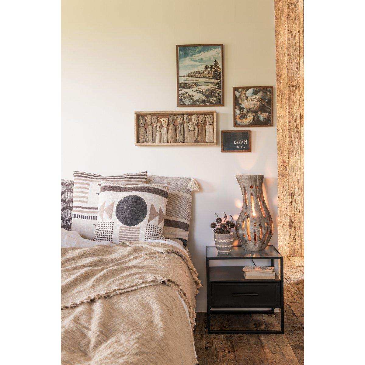J-Line Kissen African Graphic – Baumwolle – Beige/Braun - HomeDesign Knaus