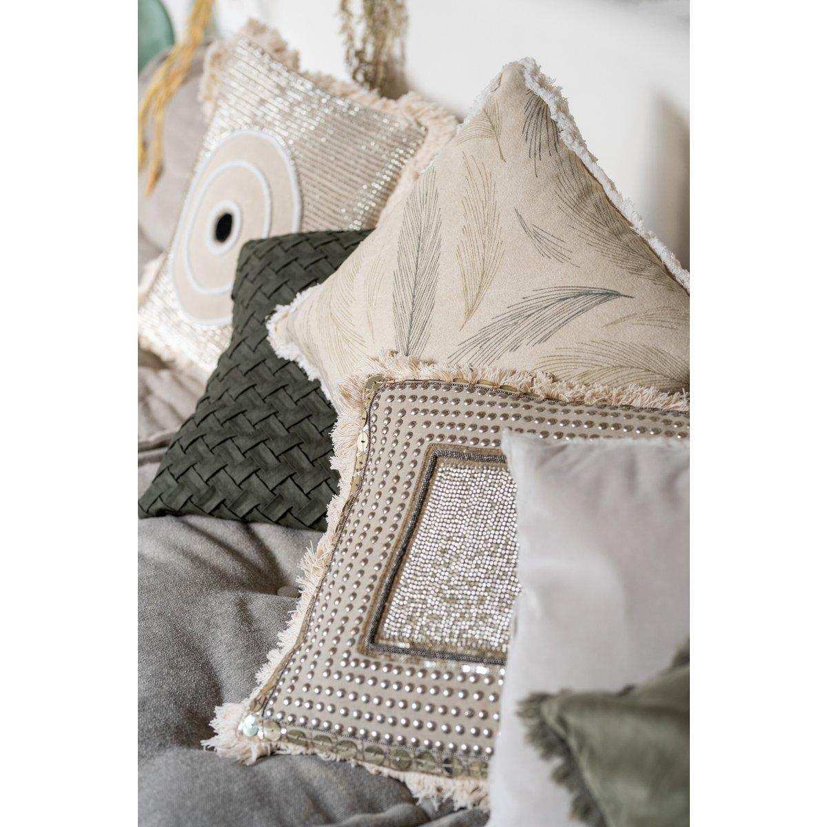 J-Line Kissen Board Ibiza - Baumwolle - Beige/Weiß - HomeDesign Knaus