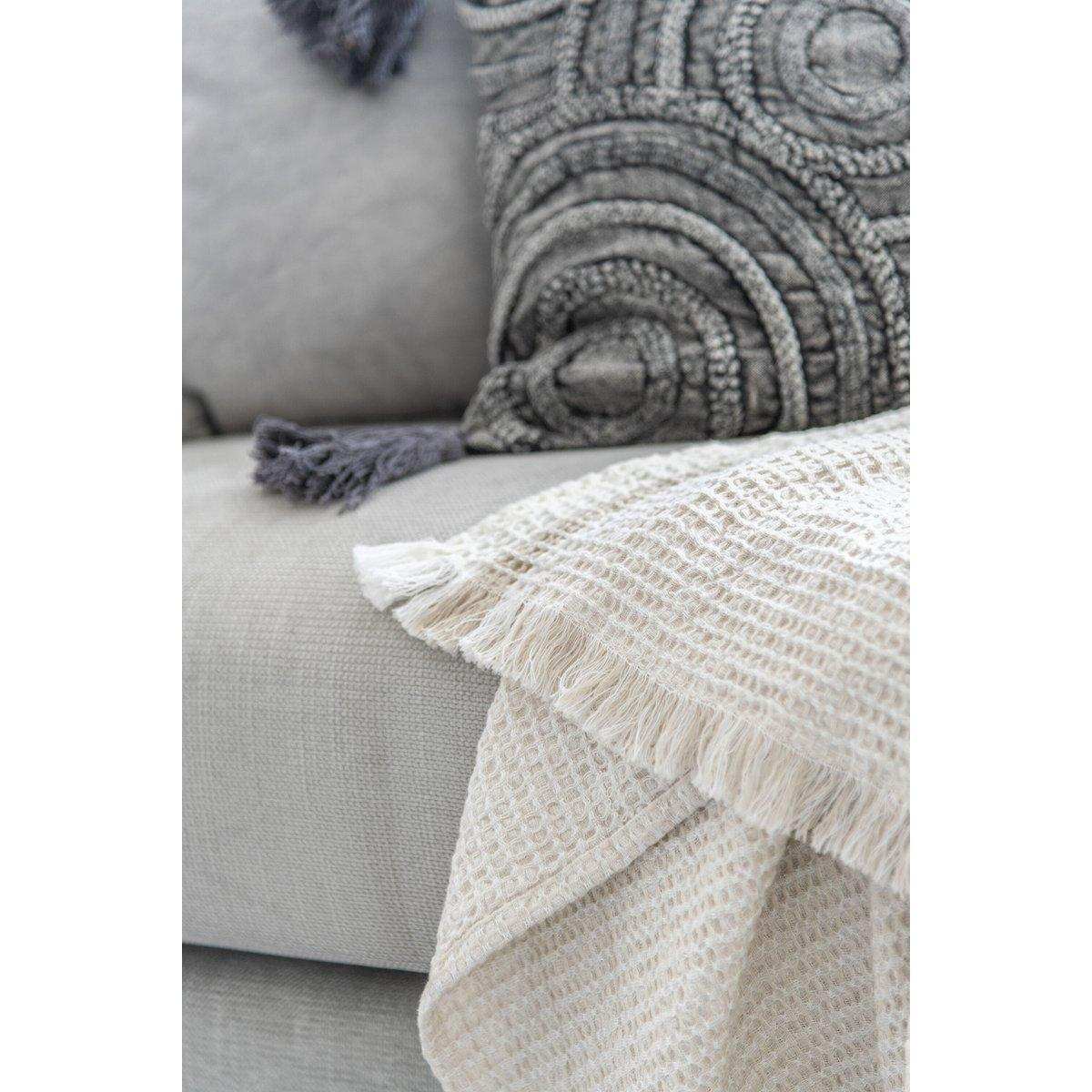 J-Line Kissen Circle Rechteck – Baumwolle – Dunkelgrau - HomeDesign Knaus