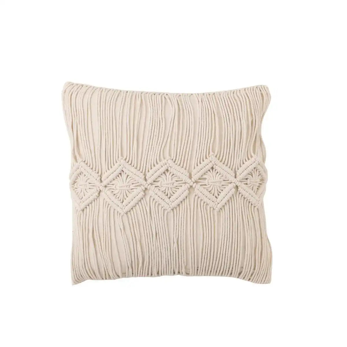 J-Line Kissen Cozy – Baumwolle – gebrochenes Weiß – groß - HomeDesign Knaus
