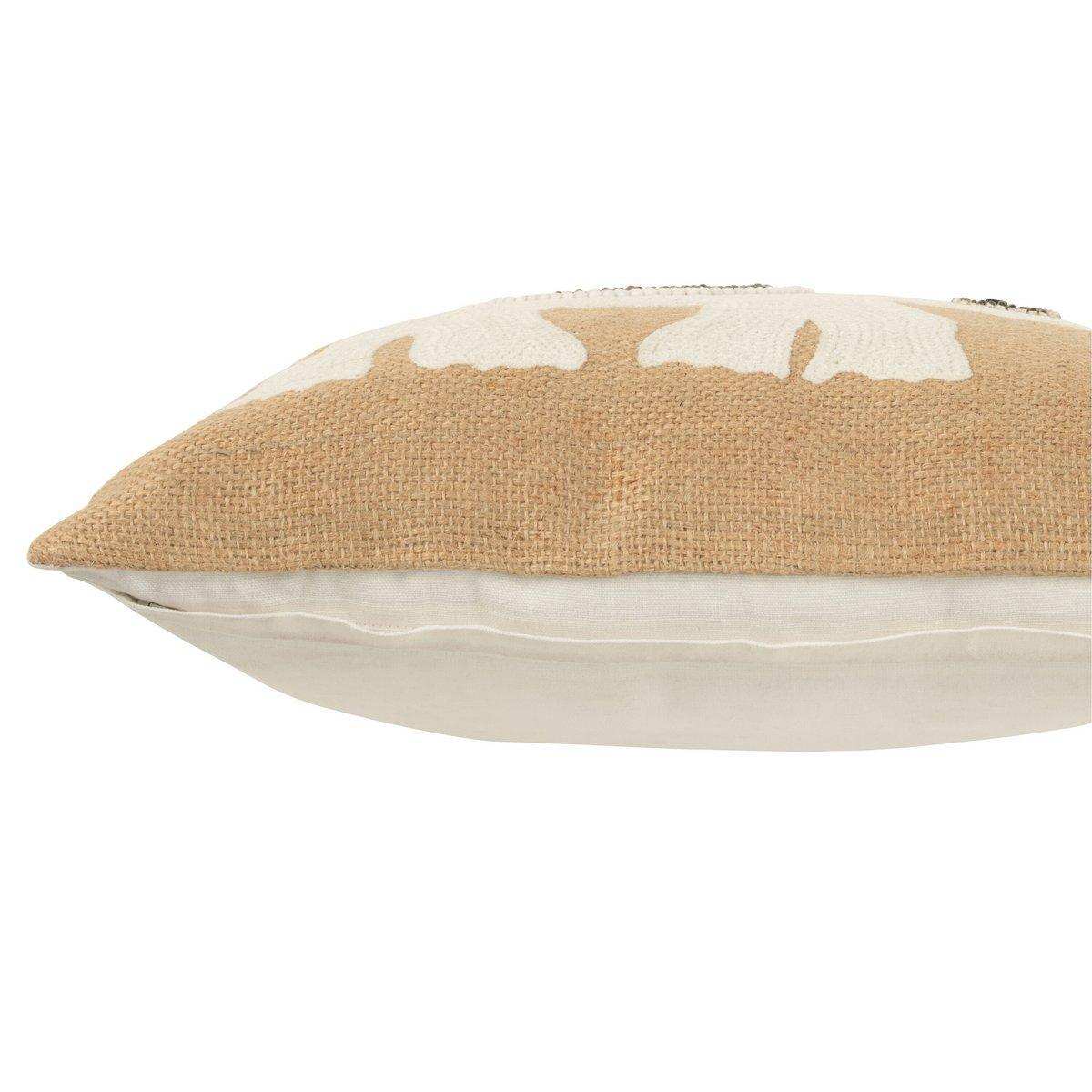 J-Line Kissen Elefant - Textil - Natur/Weiß - klein - HomeDesign Knaus