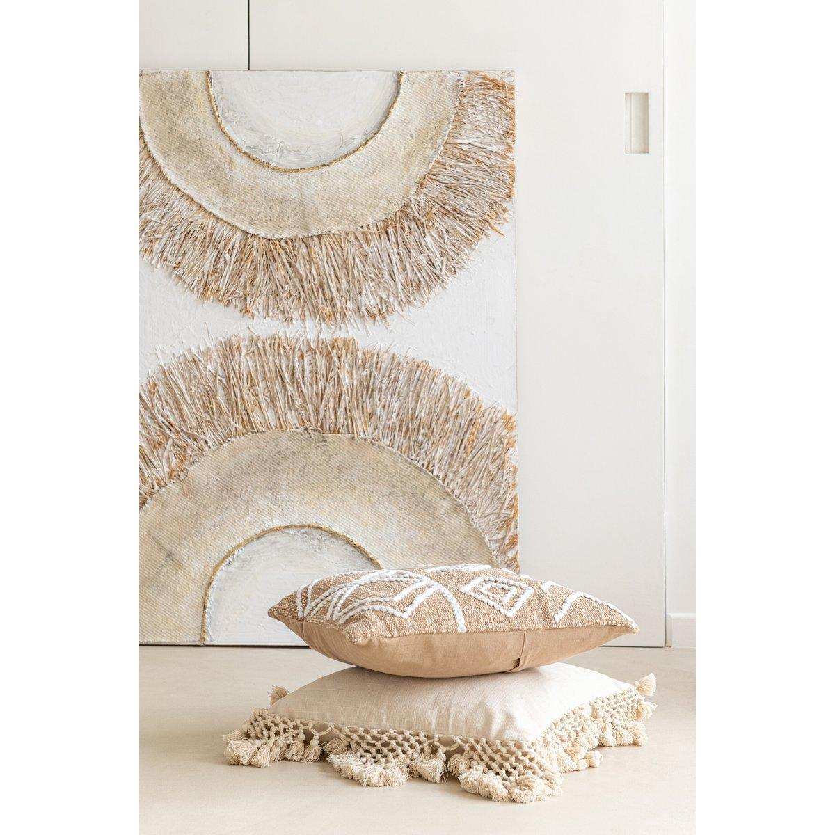 J-Line Kissen Ethnic - Baumwolle - Beige/Weiß - HomeDesign Knaus