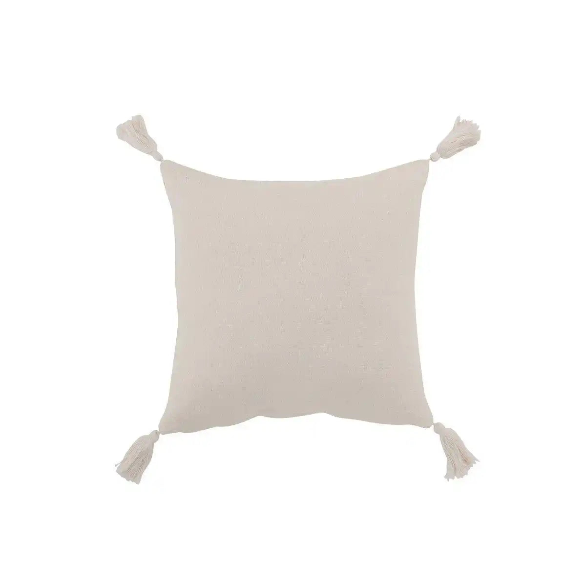 J-Line Kissen Flower And Quastes – Baumwolle – Weiß - HomeDesign Knaus