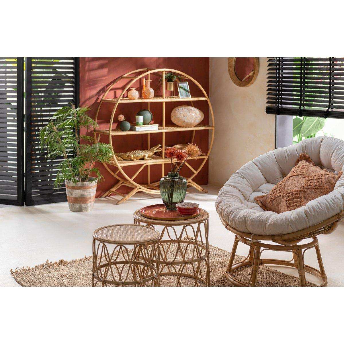 J-Line Kissen Fransen – Baumwolle – Koralle - HomeDesign Knaus