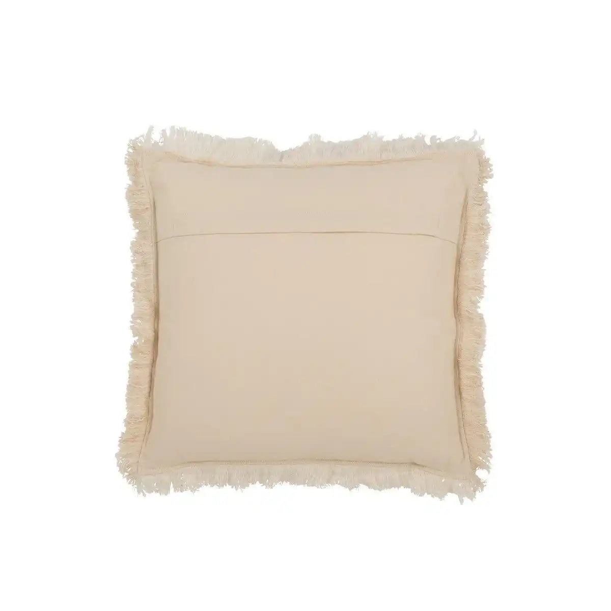 J-Line Kissen Fransen Musselin – Baumwolle – Hellbeige - HomeDesign Knaus