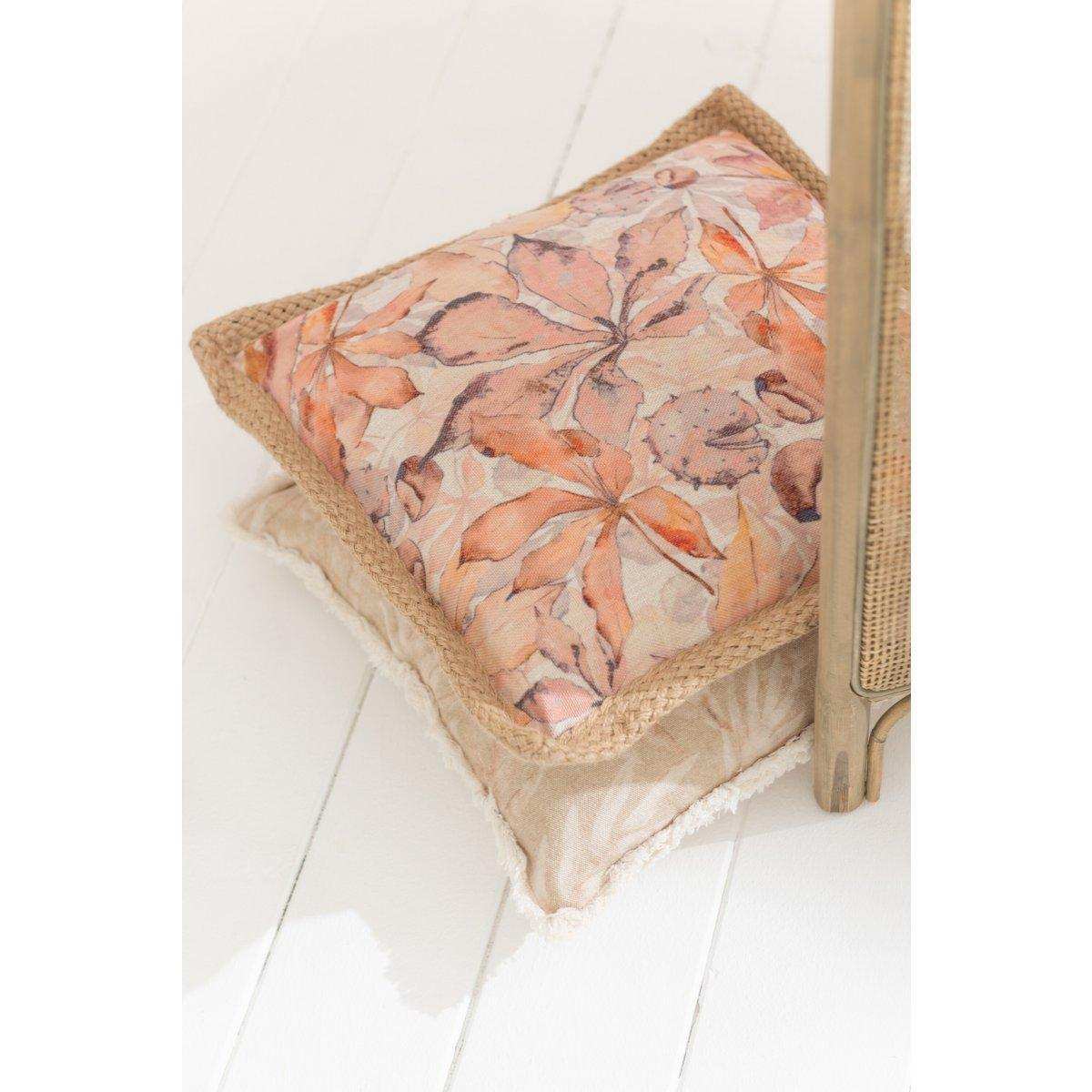 J-Line Kissen Garden – Polyester – Beige/Grün - HomeDesign Knaus
