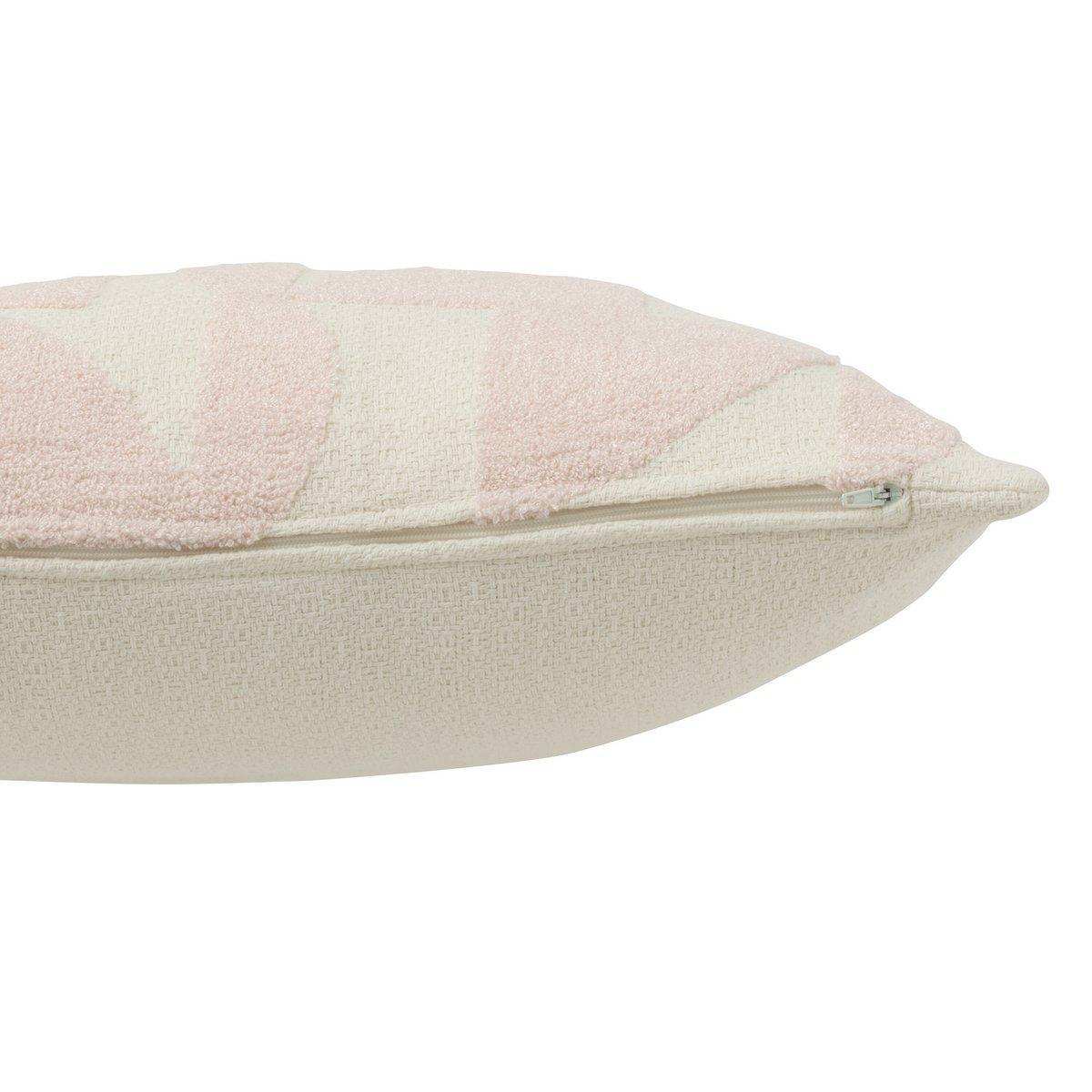 J-Line Kissen Geo - Textil - Weiß/Hellrosa - HomeDesign Knaus