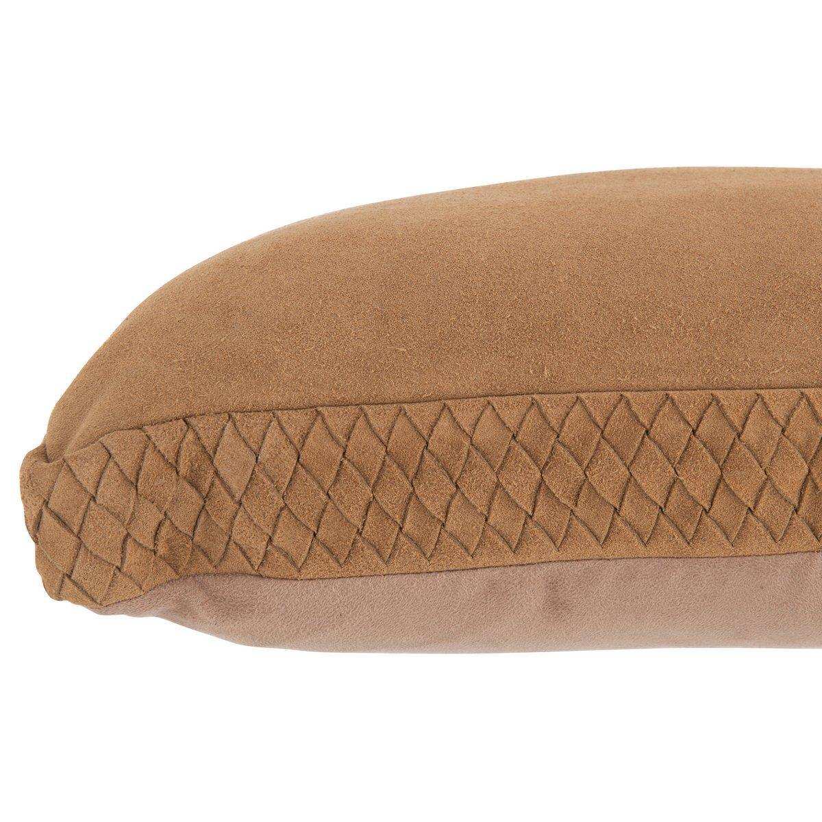 J-Line Kissen gewebt – Leder – braun - HomeDesign Knaus