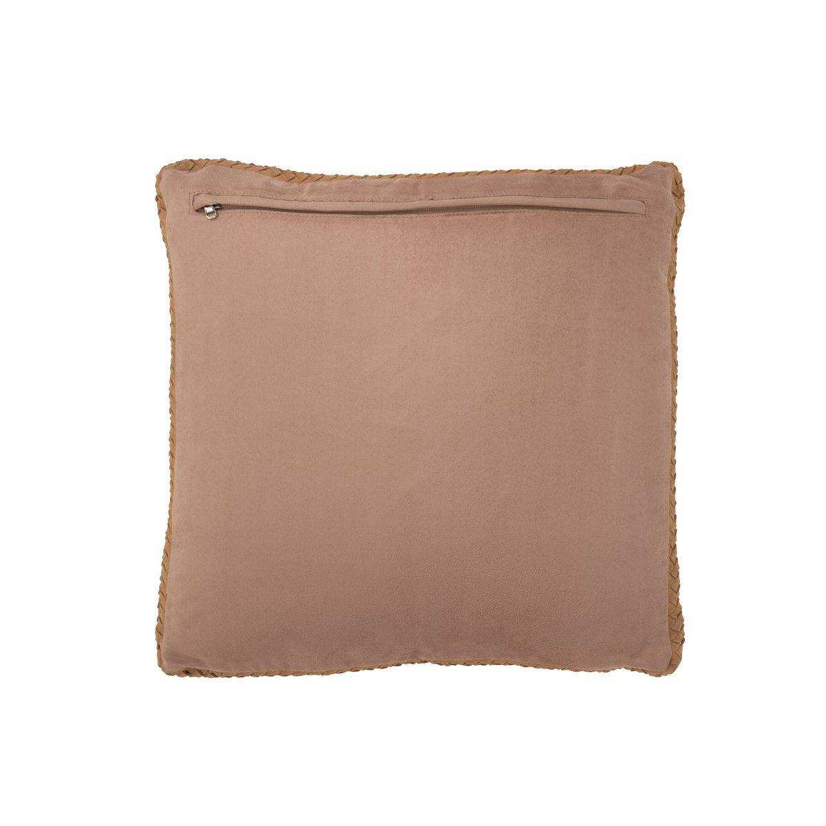 J-Line Kissen gewebt – Leder – braun - HomeDesign Knaus