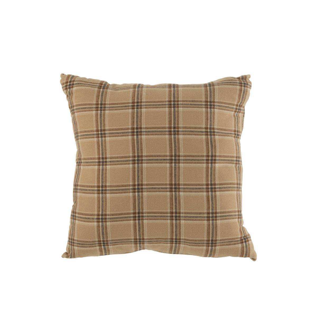 J-Line Kissen Kariert – Textil – Beige - HomeDesign Knaus