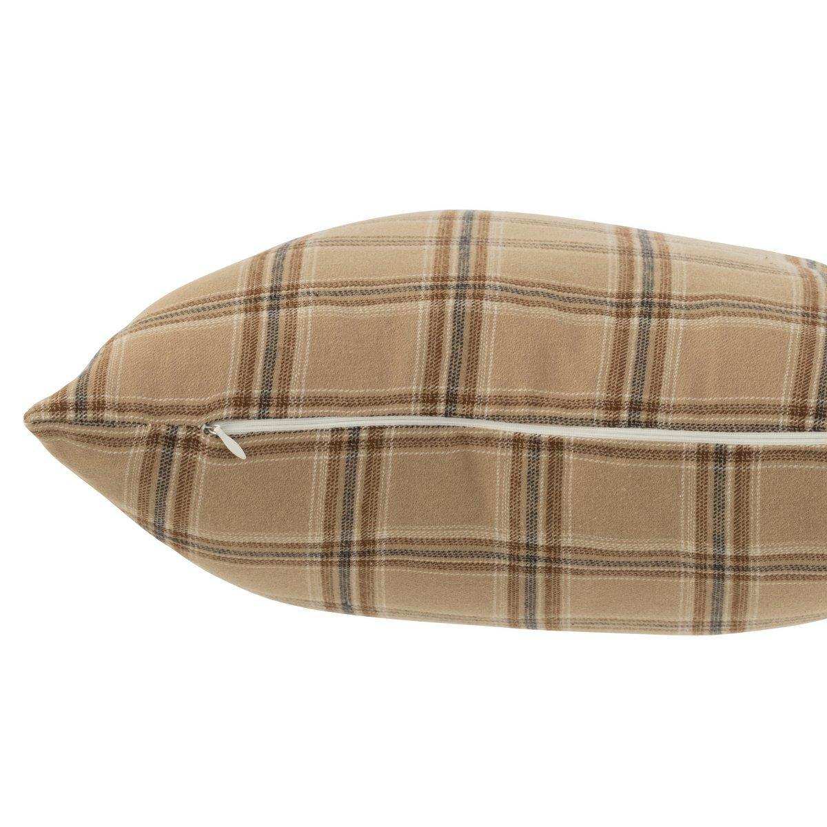 J-Line Kissen Kariert – Textil – Beige - HomeDesign Knaus