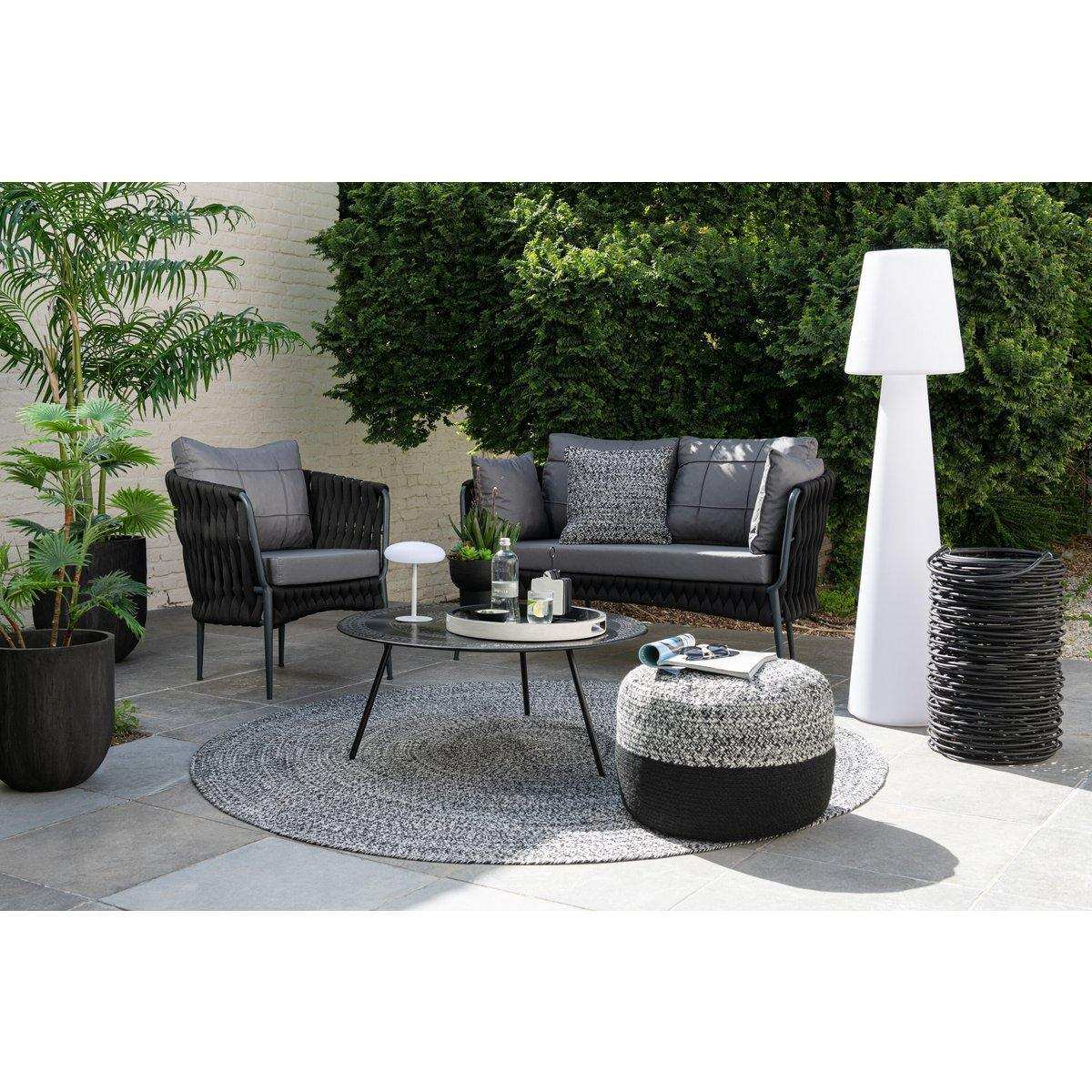 J-Line Kissen Miami – Polyester – schwarz/weiß - HomeDesign Knaus