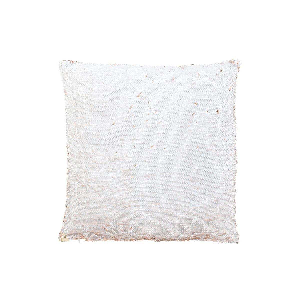 J-Line Kissen mit wendbaren Pailletten, Champagner/Weiß - HomeDesign Knaus