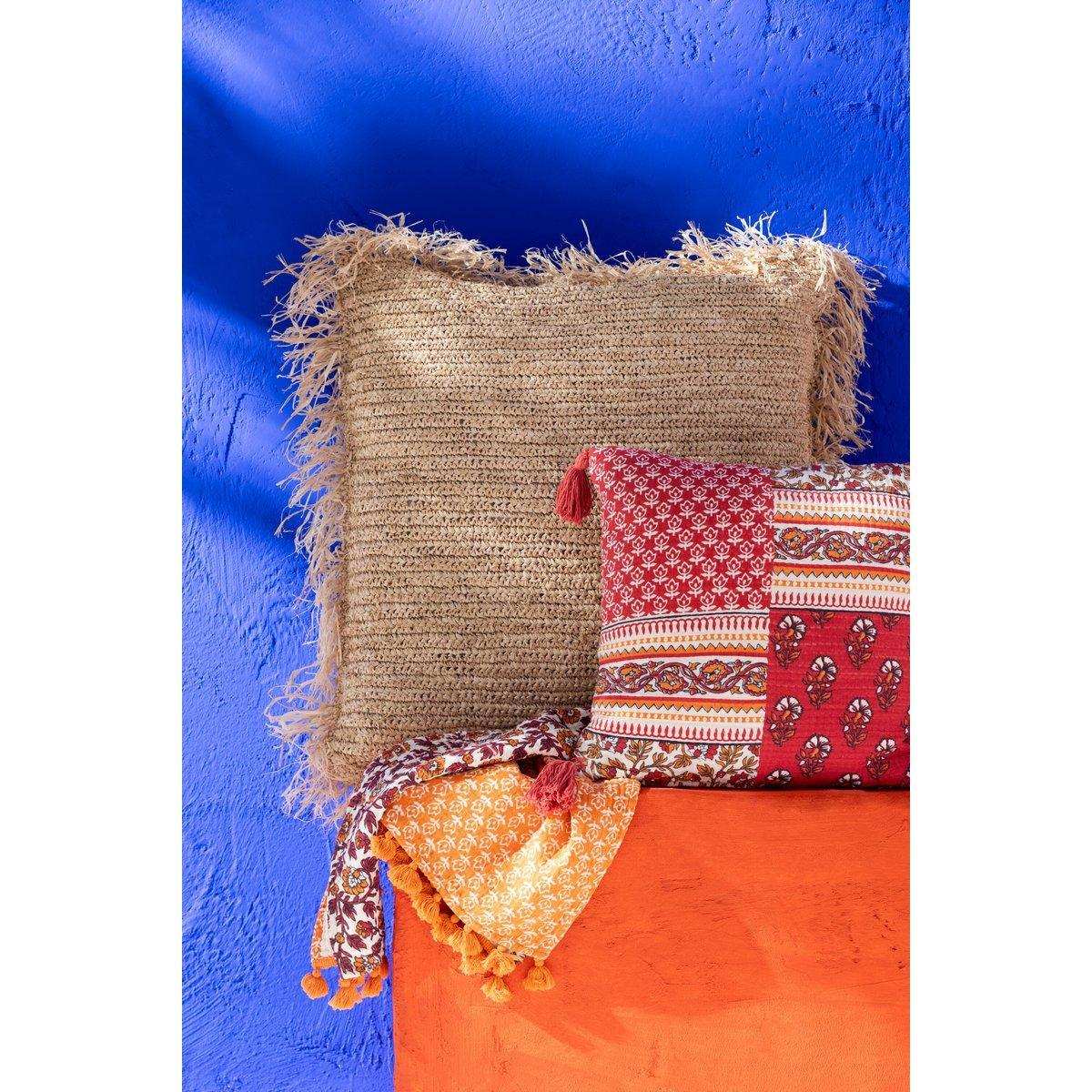 J-Line Kissen Quadratisch – Jute – Natur – Groß - HomeDesign Knaus