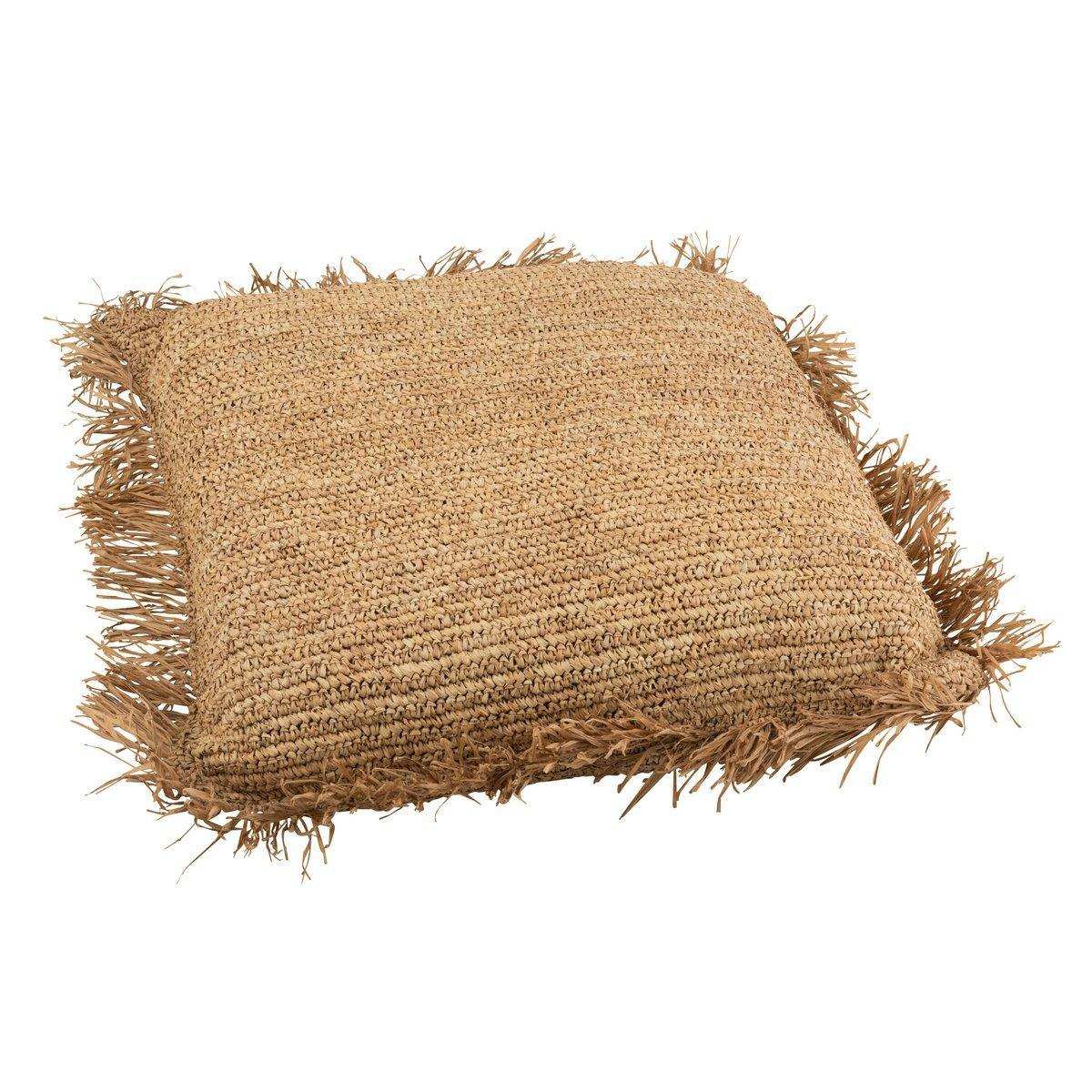 J-Line Kissen Quadratisch – Jute – Natur – Groß - HomeDesign Knaus