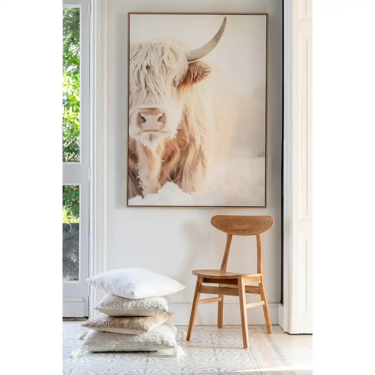 J-Line Kissen Rechteck+Quasten Baumwolle Creme - HomeDesign Knaus