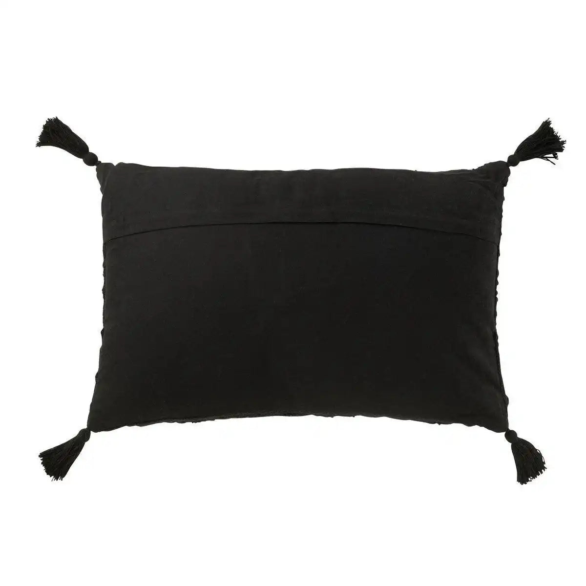 J-Line Kissen Rechteck+Quasten Baumwolle Schwarz - HomeDesign Knaus