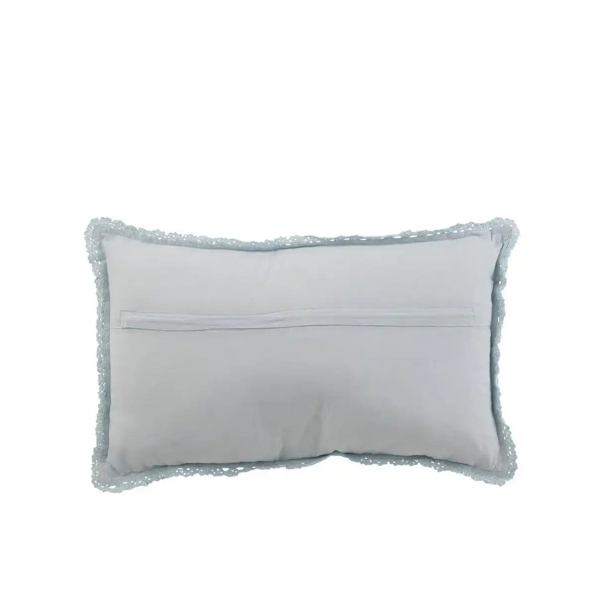 J-Line Kissen Rechteck Spitze – Baumwolle – Blau - HomeDesign Knaus