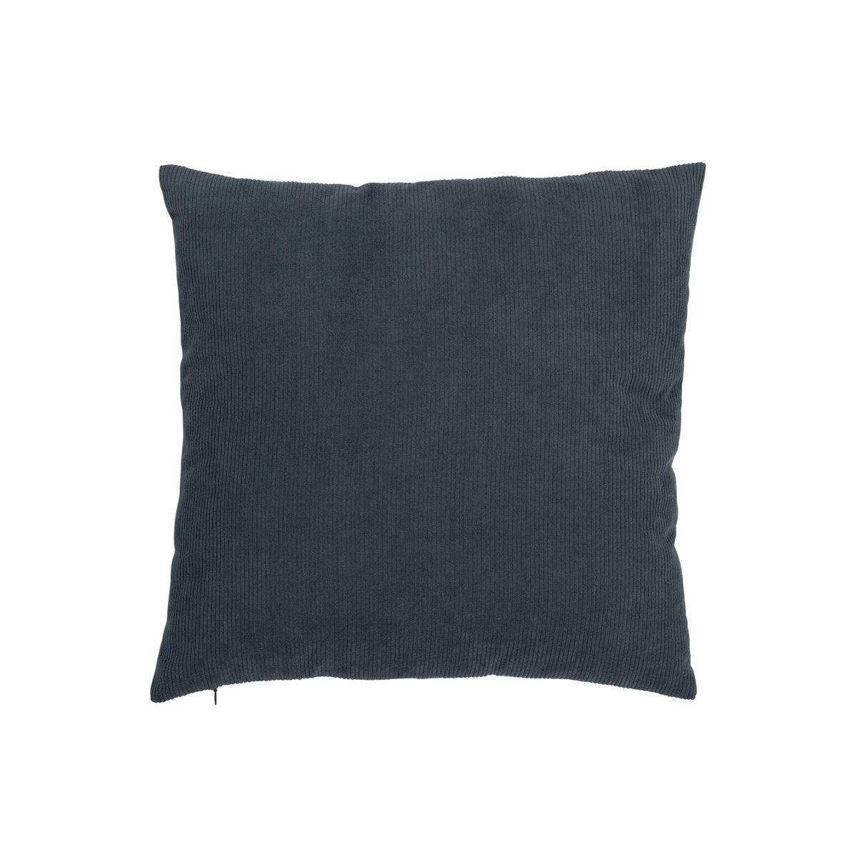 J-Line Kissen Rib Square – Samt – Graublau - HomeDesign Knaus