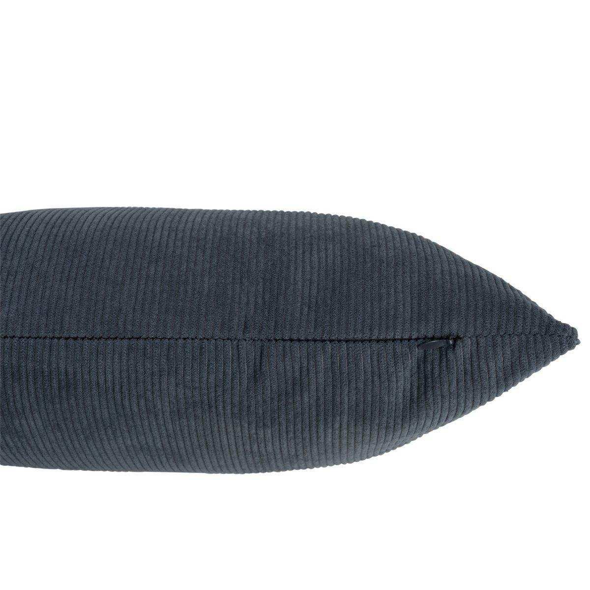 J-Line Kissen Rib Square – Samt – Graublau - HomeDesign Knaus