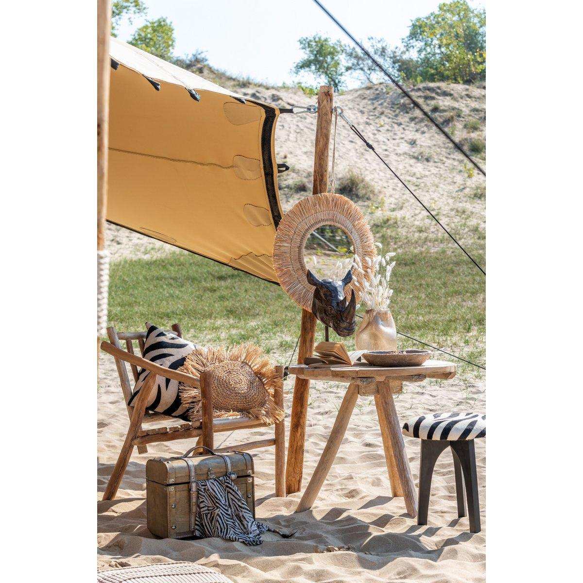 J-Line Kissen rund aus Schilfrohrbast – Jute – natur - HomeDesign Knaus