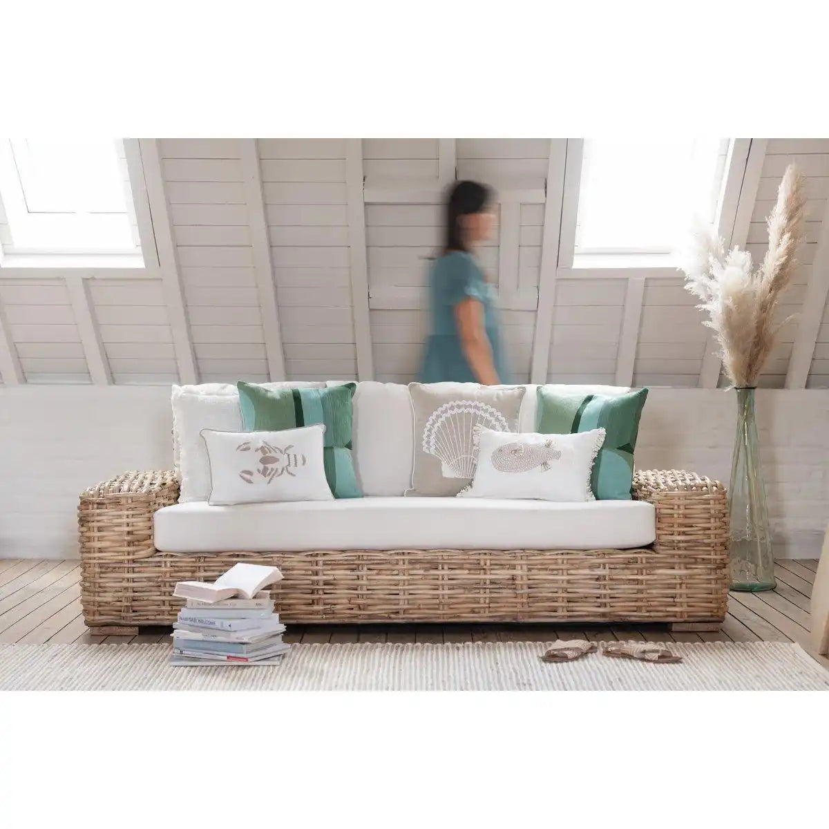 J-Line Kissen Shell - Baumwolle - Beige/Weiß - HomeDesign Knaus
