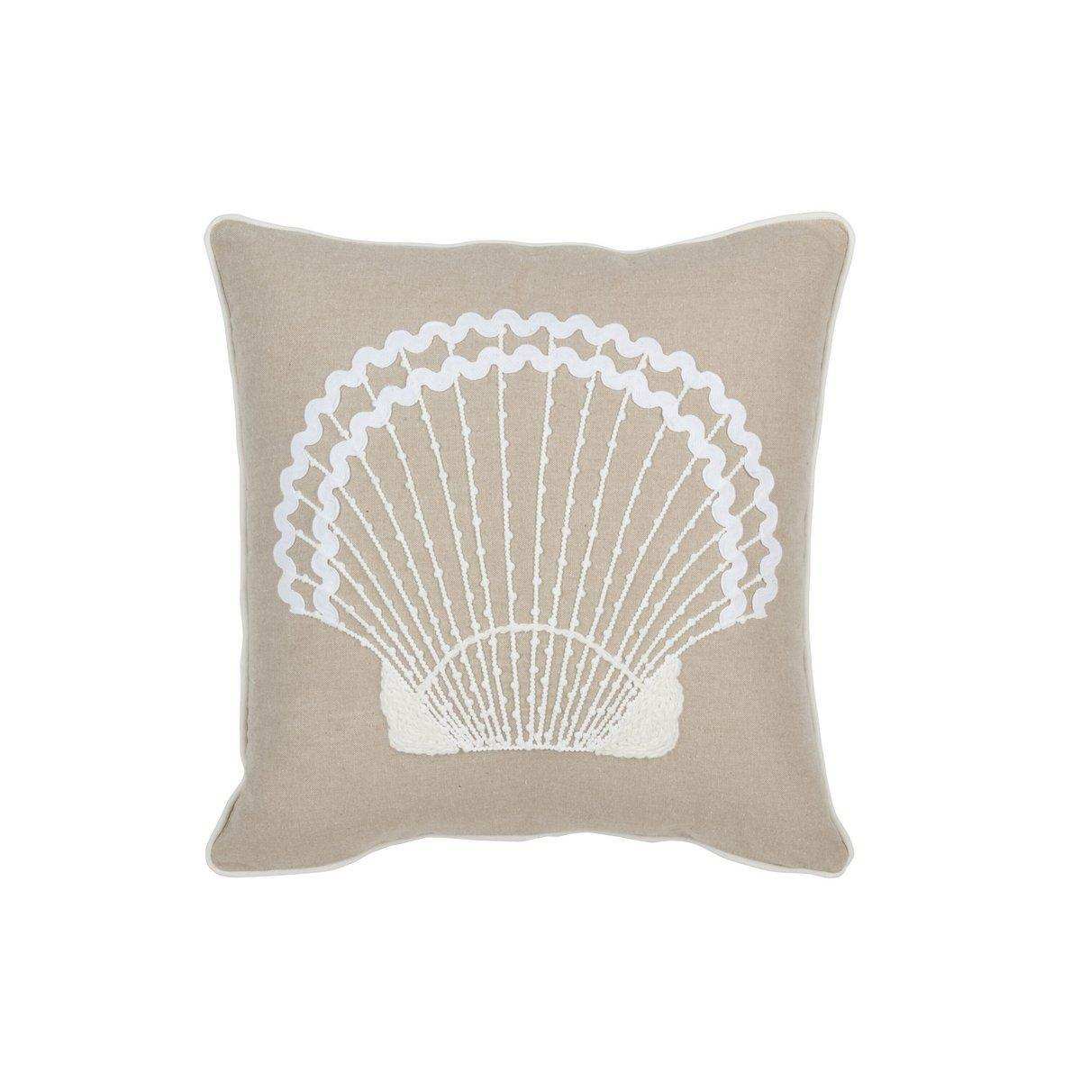 J-Line Kissen Shell - Baumwolle - Beige/Weiß - HomeDesign Knaus