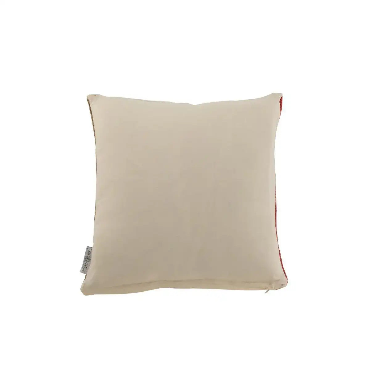 J-Line Kissen Square Anna – Jute – rot/gelb - HomeDesign Knaus