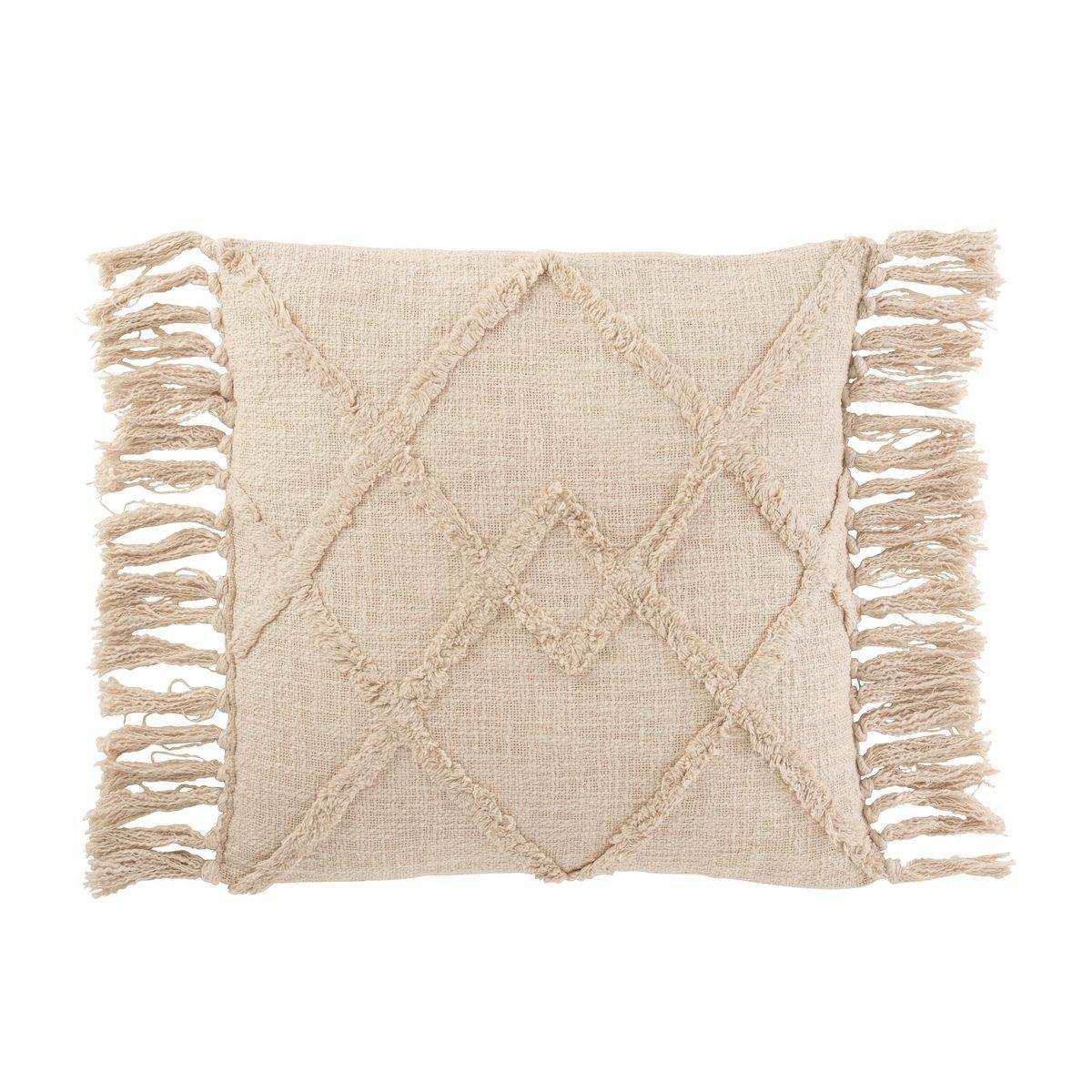 J-Line Kissen Square Check – Baumwolle – Polyester – Creme - HomeDesign Knaus