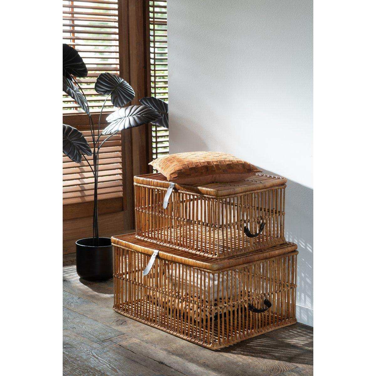J-Line Kissen Square Small – Leder – Cognac - HomeDesign Knaus
