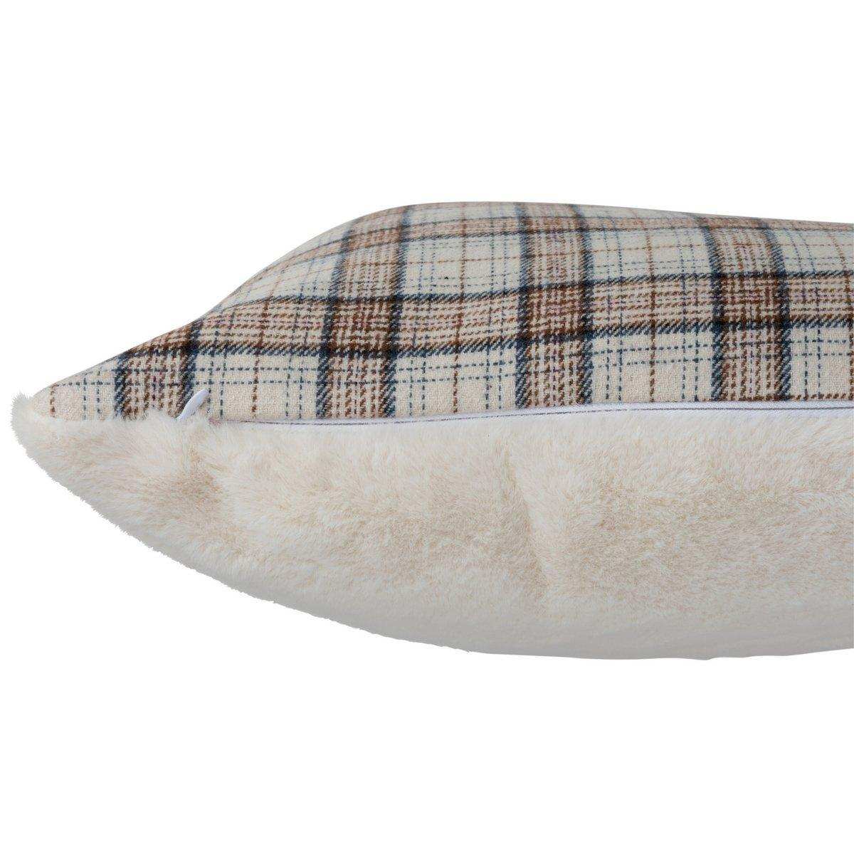 J-Line Kissen Square Square – Polyester – braun/weiß - HomeDesign Knaus