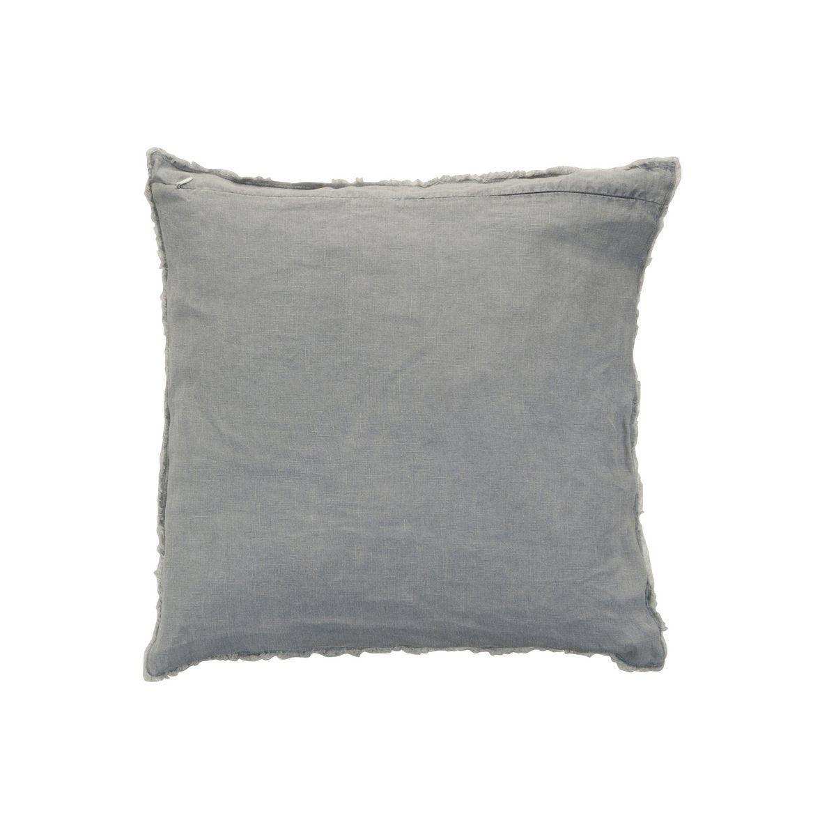 J-Line Kissen Stonewashed – Leinen – Blaugrau - HomeDesign Knaus