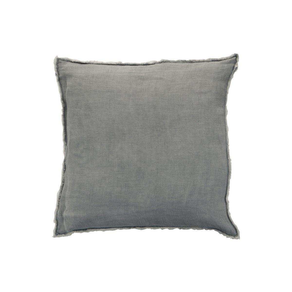 J-Line Kissen Stonewashed – Leinen – Blaugrau - HomeDesign Knaus