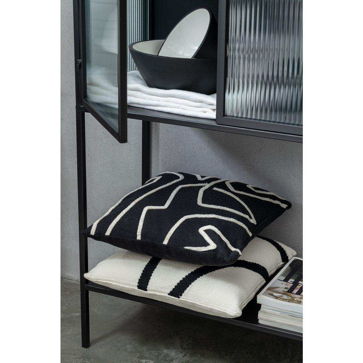 J-Line Kissen Stripe - Textil - schwarz/weiß - HomeDesign Knaus