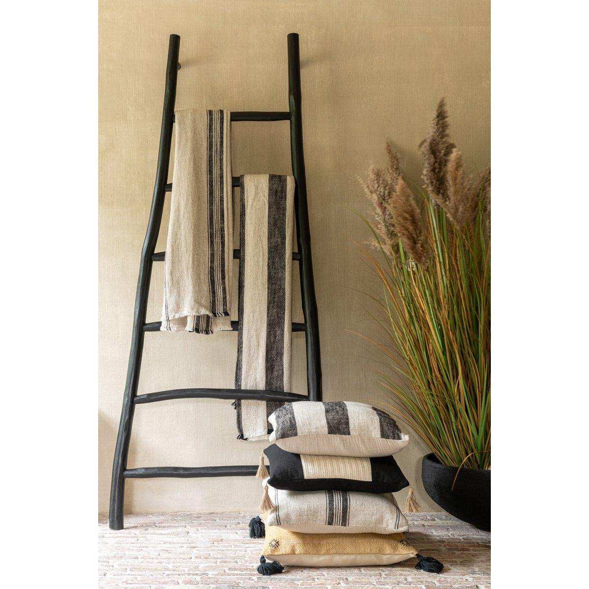 J-Line Kissen Stripes – Leinen – Beige - HomeDesign Knaus