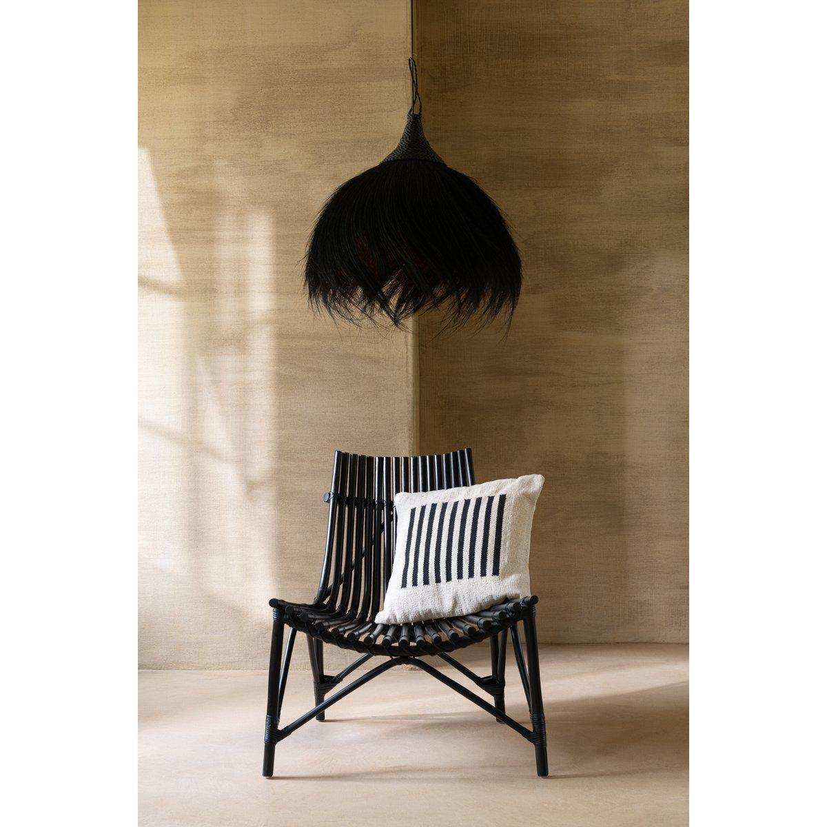 J-Line Kissen Stripes Middle – Baumwolle – Weiß/Schwarz - HomeDesign Knaus