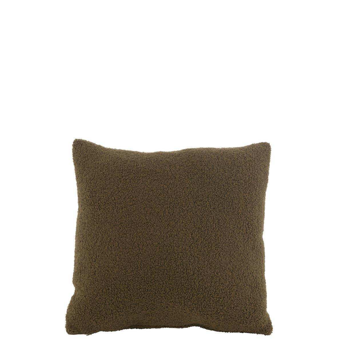 J-Line Kissen Teddy – Polyester – dunkelgrün - HomeDesign Knaus