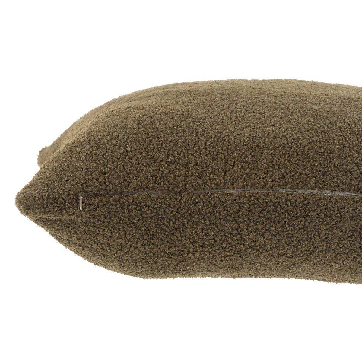 J-Line Kissen Teddy – Polyester – dunkelgrün - HomeDesign Knaus