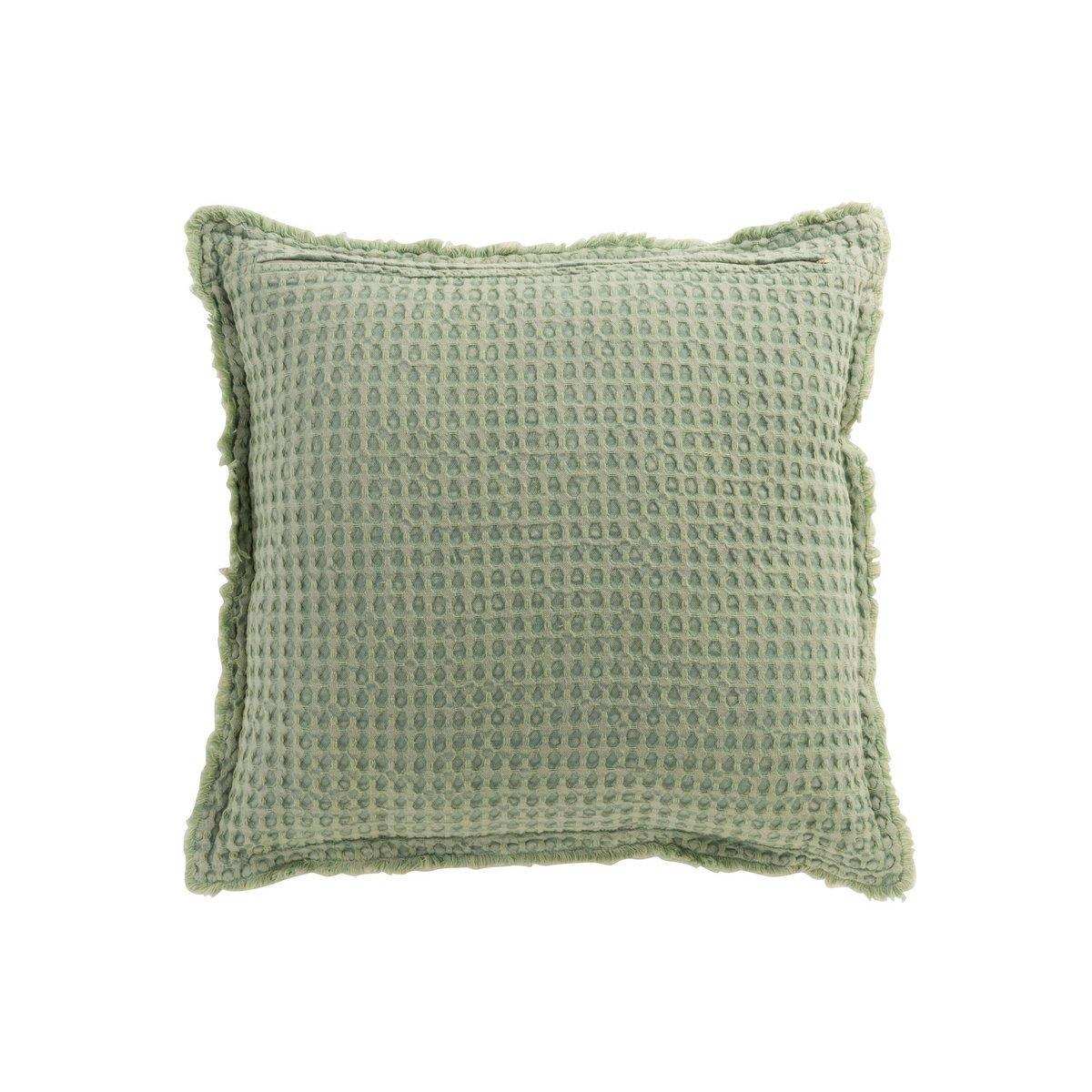 J-Line Kissen Waffelmuster – Baumwolle – hellgrün - HomeDesign Knaus