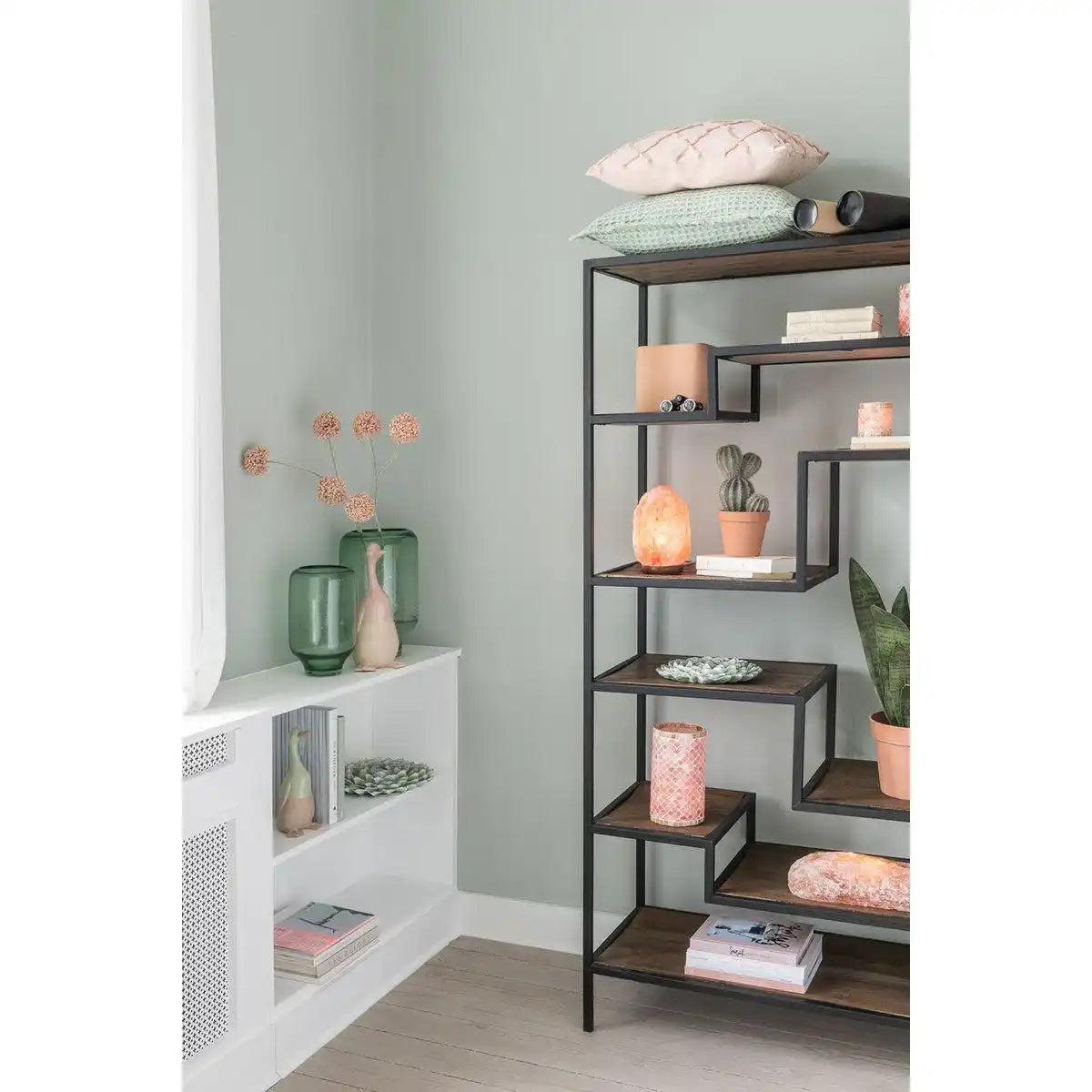 J-Line Kissen Wavy Diamonds – Baumwolle – Hellrosa - HomeDesign Knaus