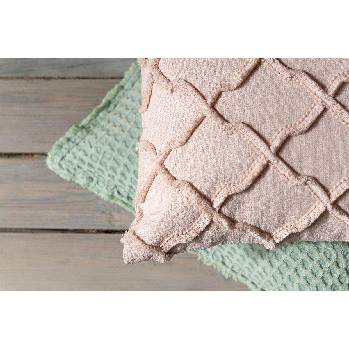 J-Line Kissen Wavy Diamonds – Baumwolle – Hellrosa - HomeDesign Knaus