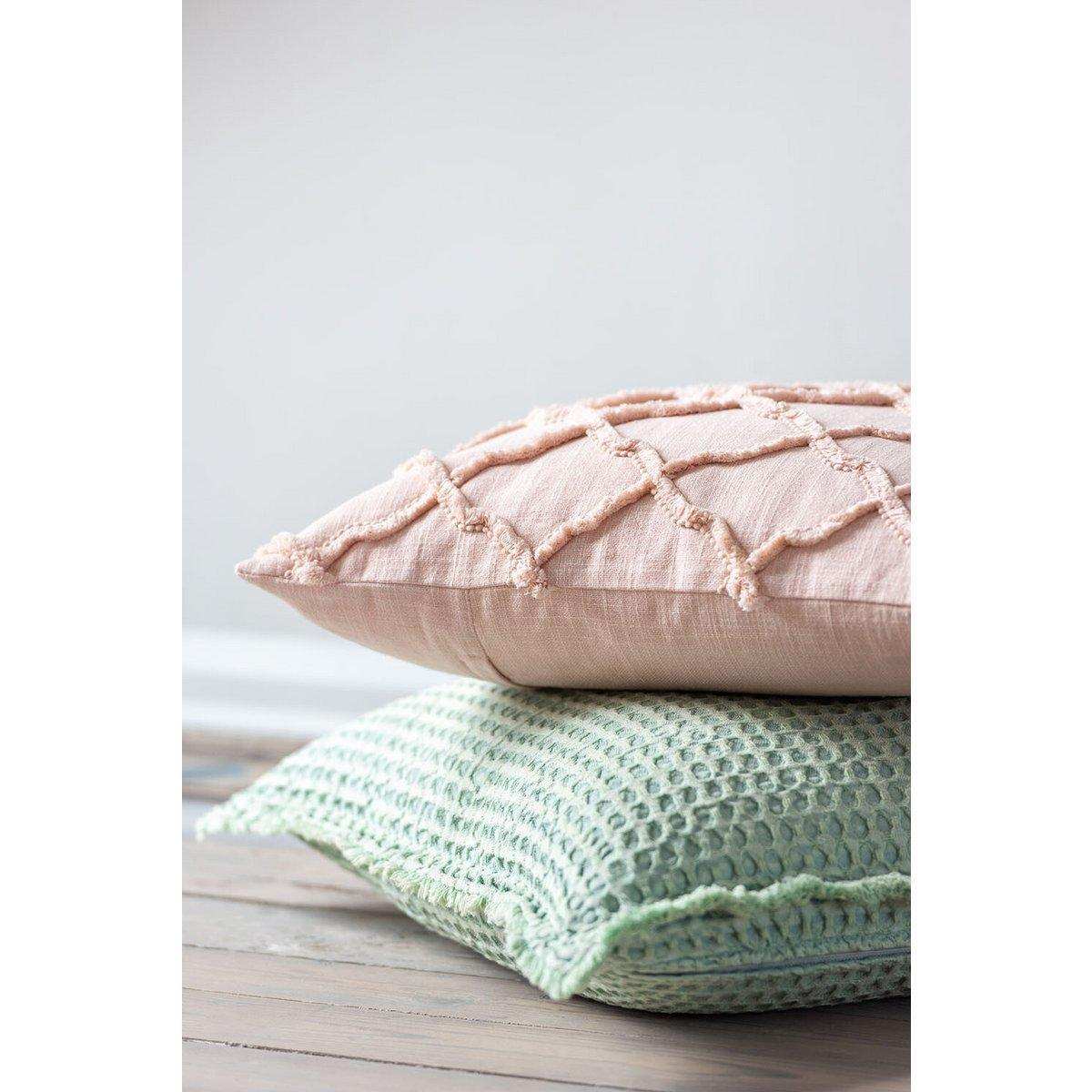 J-Line Kissen Wavy Diamonds – Baumwolle – Hellrosa - HomeDesign Knaus