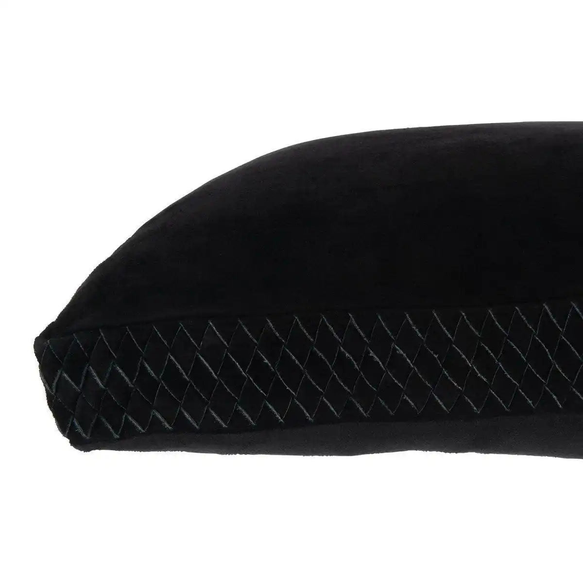 J-Line Kissen Woven – Leder – Schwarz - HomeDesign Knaus