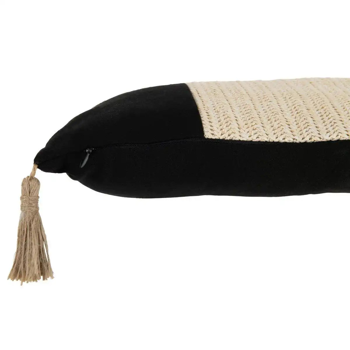 J-Line Kissen Woven Rechteck – Polyester – Schwarz - HomeDesign Knaus