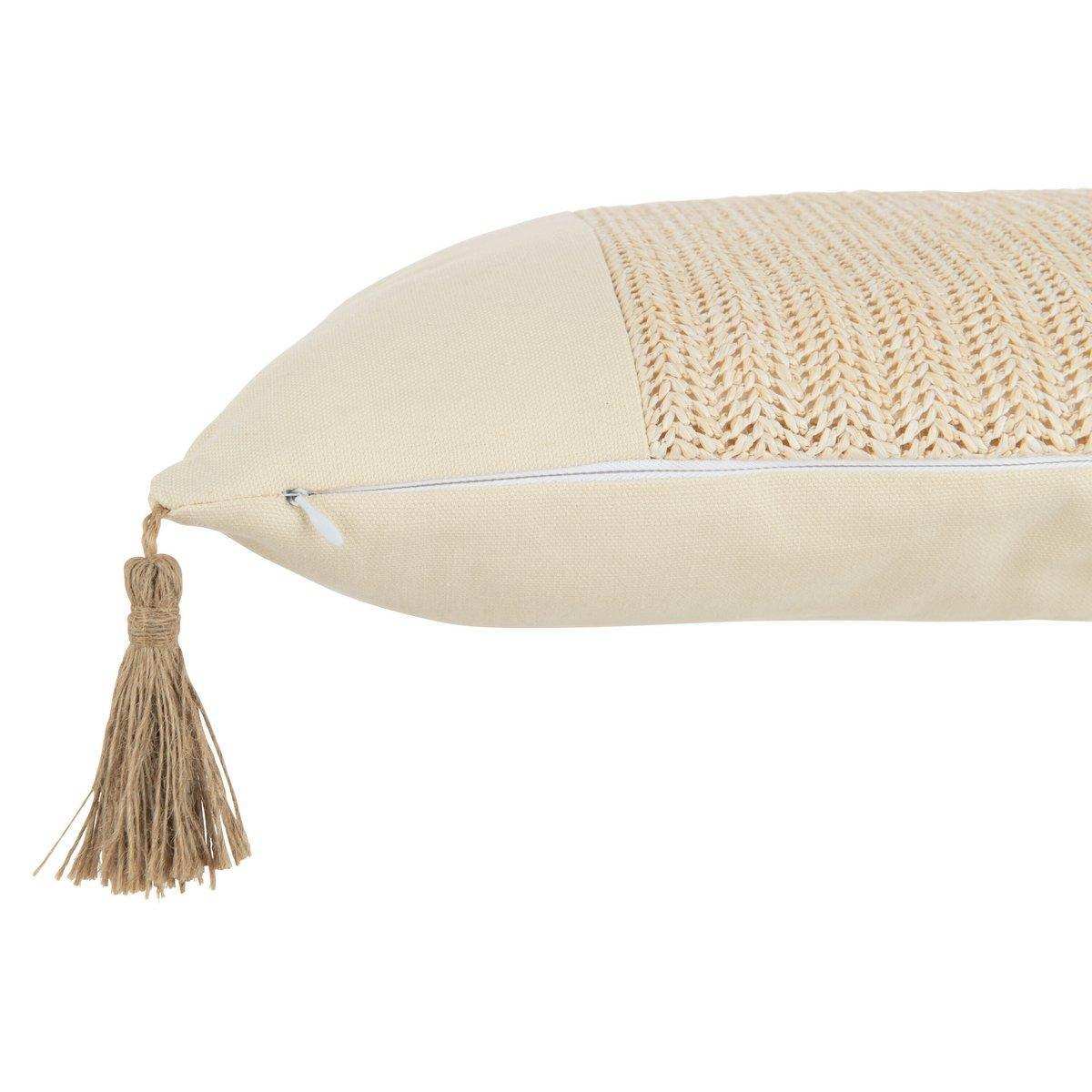 J-Line Kissen Woven Square – Polyester – Beige - HomeDesign Knaus