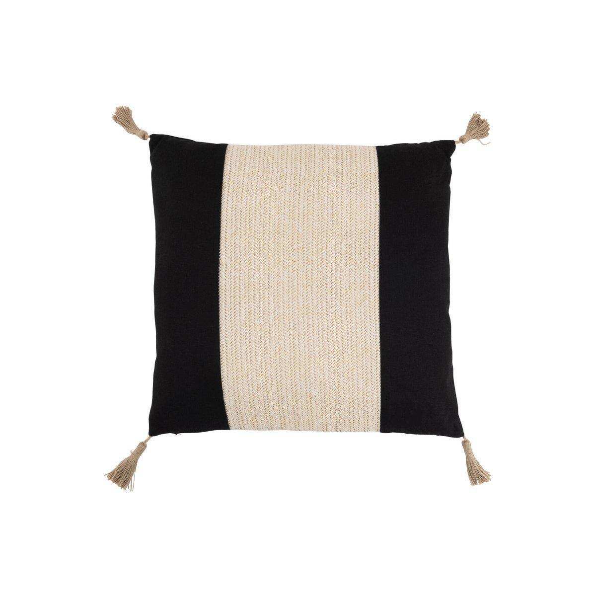J-Line Kissen Woven Square - Polyester - Schwarz - HomeDesign Knaus
