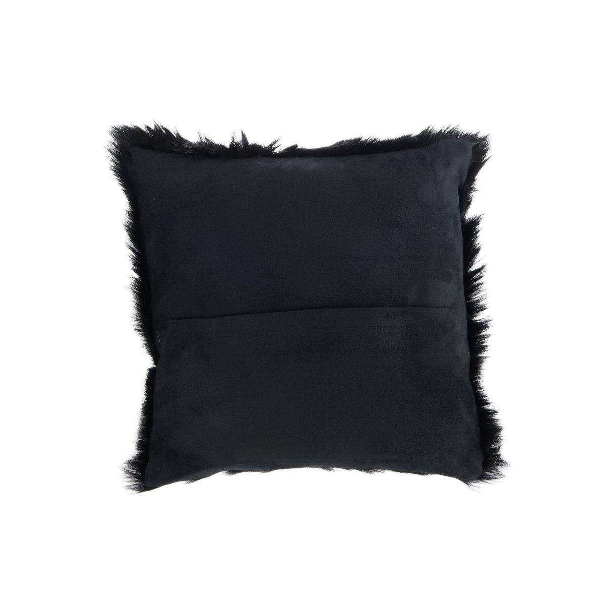 J-Line Kissen Ziegenleder – Kunstfell – Schwarz - HomeDesign Knaus