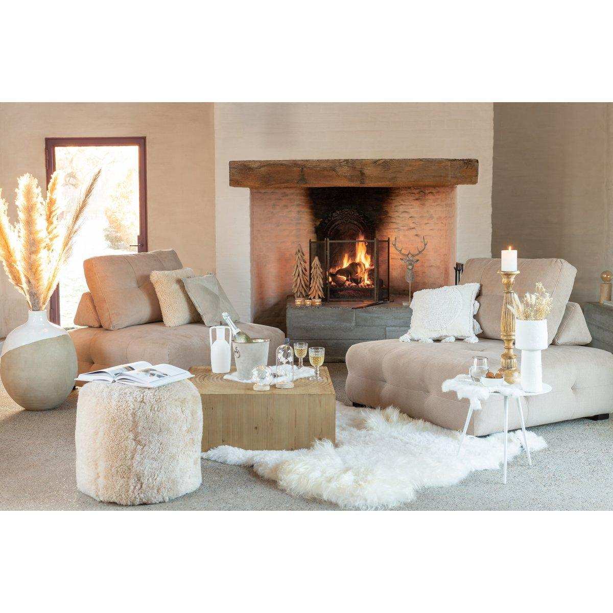 J-Line Kissenbürste – Polyester – Weiß - HomeDesign Knaus