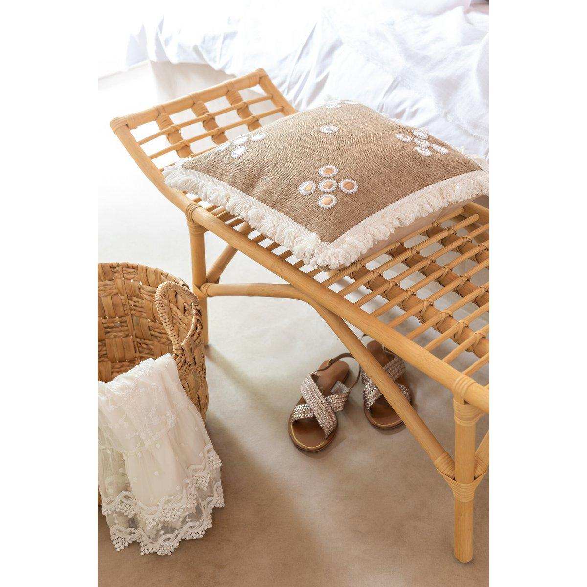 J-Line Kissenspiegel – Jute – Natur/Weiß - HomeDesign Knaus