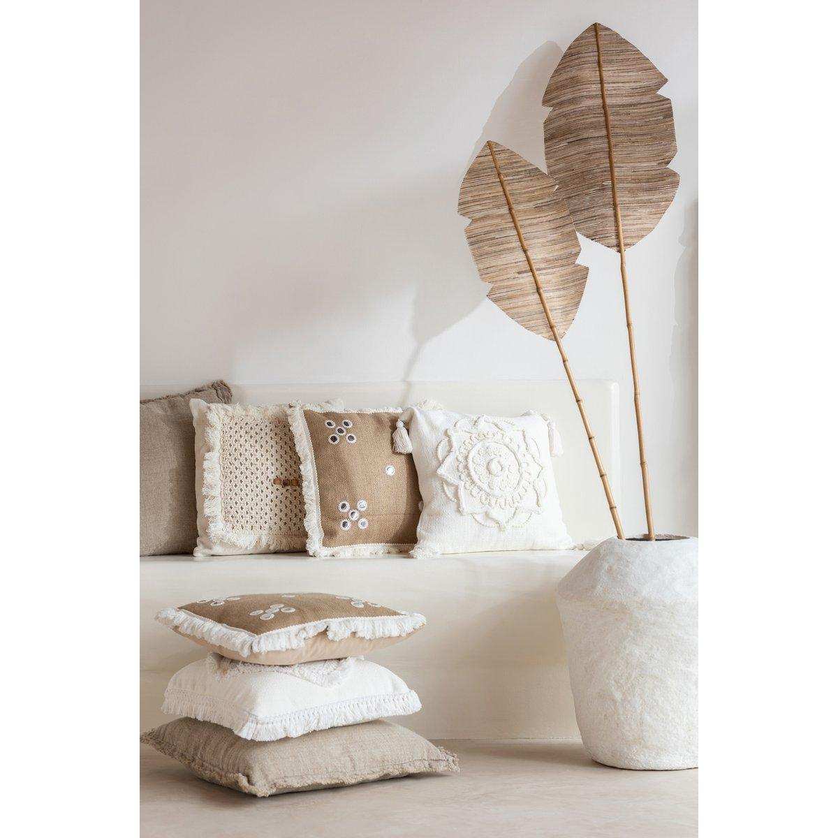 J-Line Kissenspiegel – Jute – Natur/Weiß - HomeDesign Knaus